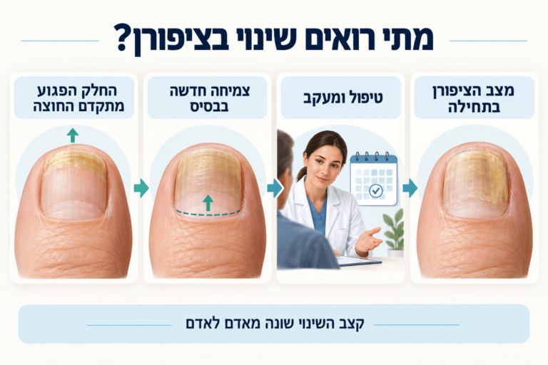 שלבי השינוי במראה הציפורן במהלך טיפול ומעקב